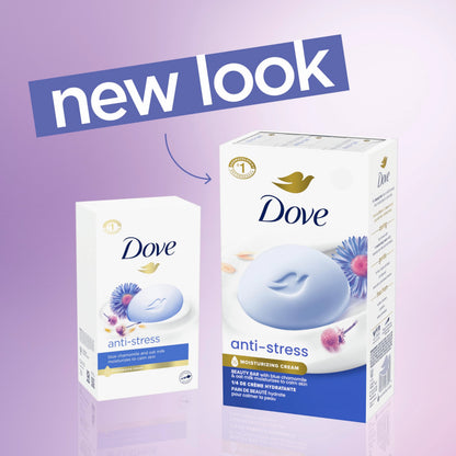 Dove blue chamomile and oat milk cleanser side angle close up.