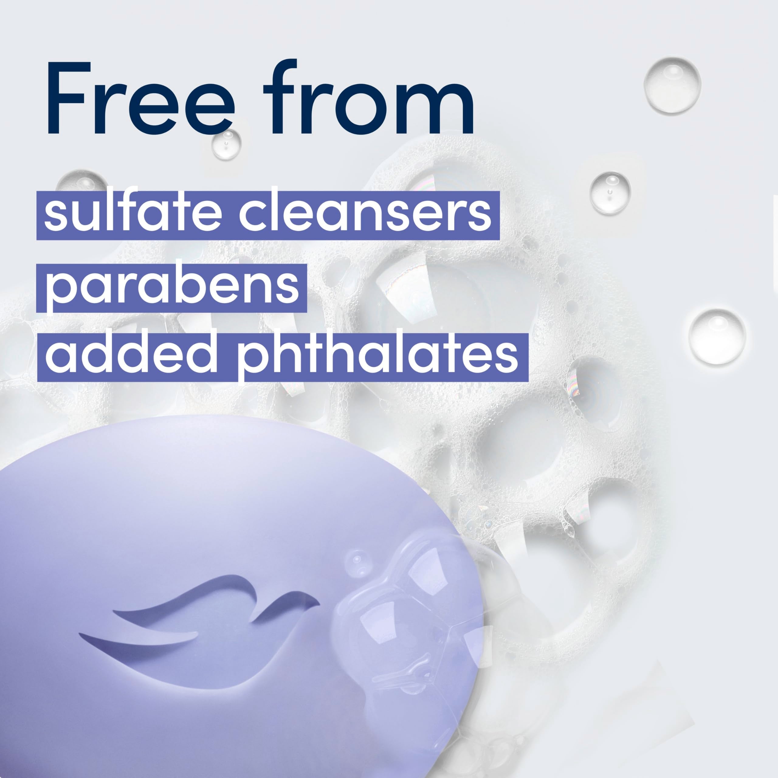 Dove sulfate free paraben free beauty bar pack details.