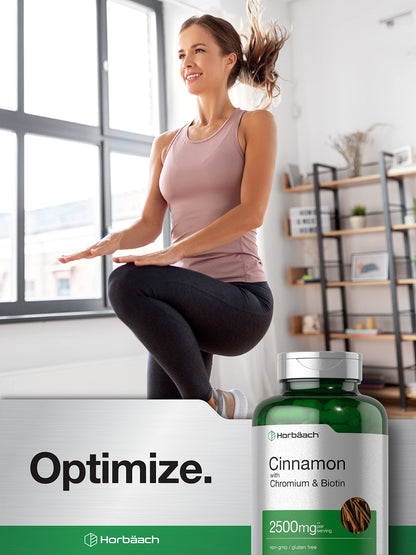 Horbäach cinnamon with chromium and biotin premium supplement packaging