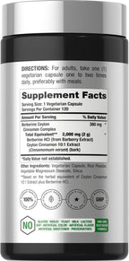 Horbäach Berberine supplement bottle nutrition label