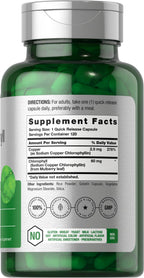Horbaach Chlorophyll 60mg quick release dietary supplement capsules label details and supplement facts
