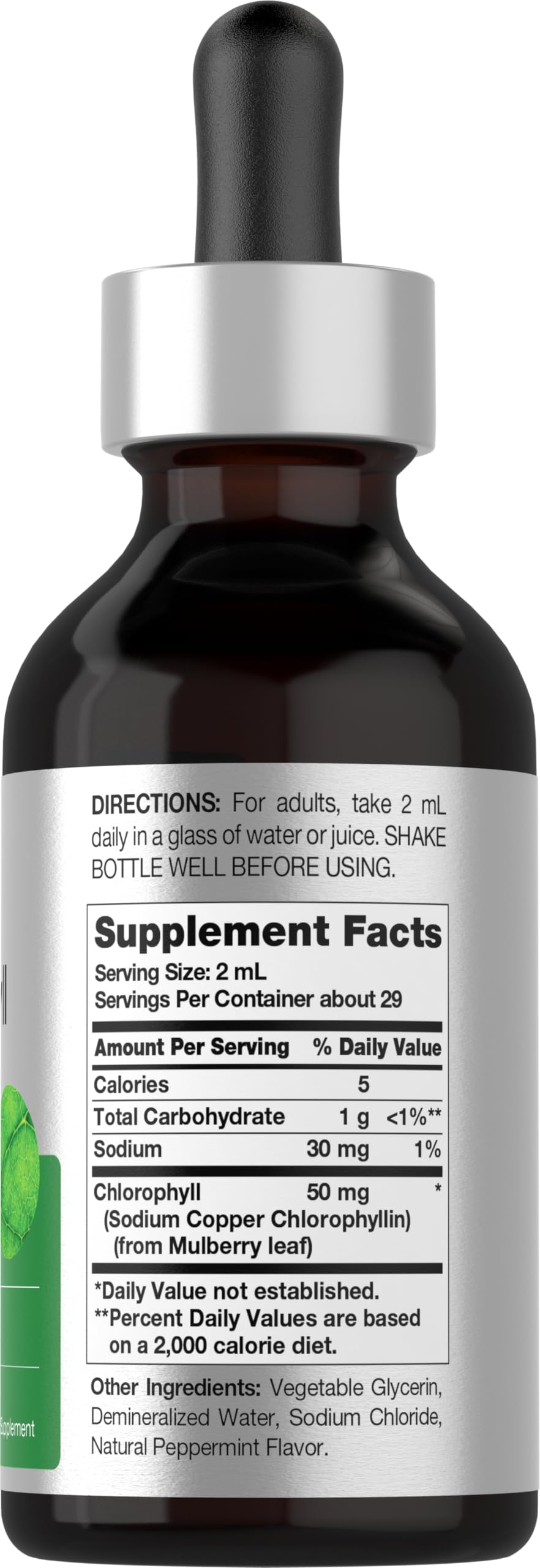 Horbaach peppermint flavor chlorophyll liquid drops bottle with dropper packaging