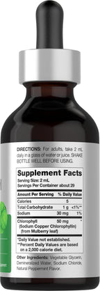 Horbaach peppermint flavor chlorophyll liquid drops bottle with dropper packaging