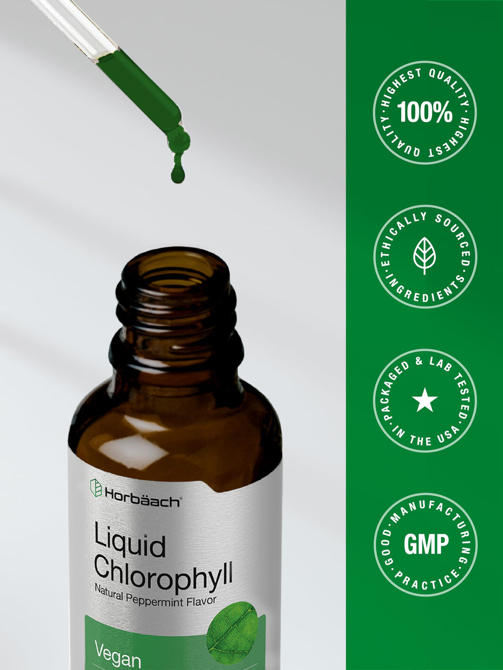 Rudra Retails authentic Horbaach peppermint liquid chlorophyll drops lifestyle view