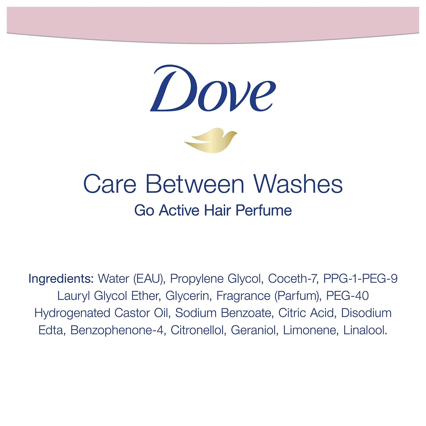 Dove hair perfume white tea and jasmine scent bottle