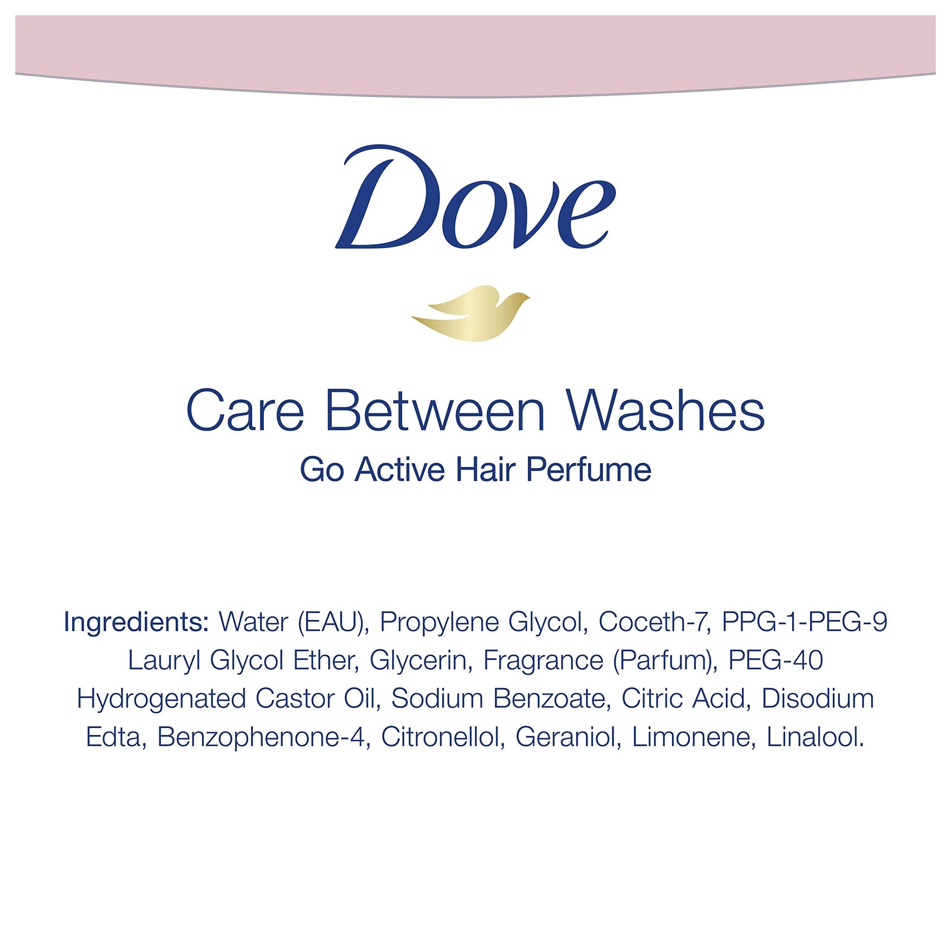 Dove hair perfume white tea and jasmine scent bottle