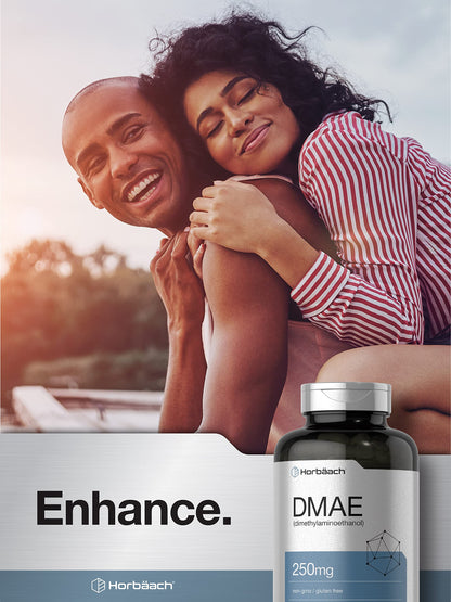 Horbäach wellness product line showing manufacturing details and capsule size reference