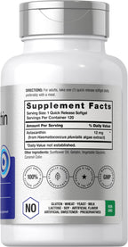 Horbäach Astaxanthin supplement bottle back label with ingredients