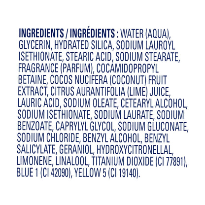 Authentic USA imported Dove body scrub placement showing size and net weight details on the product container.