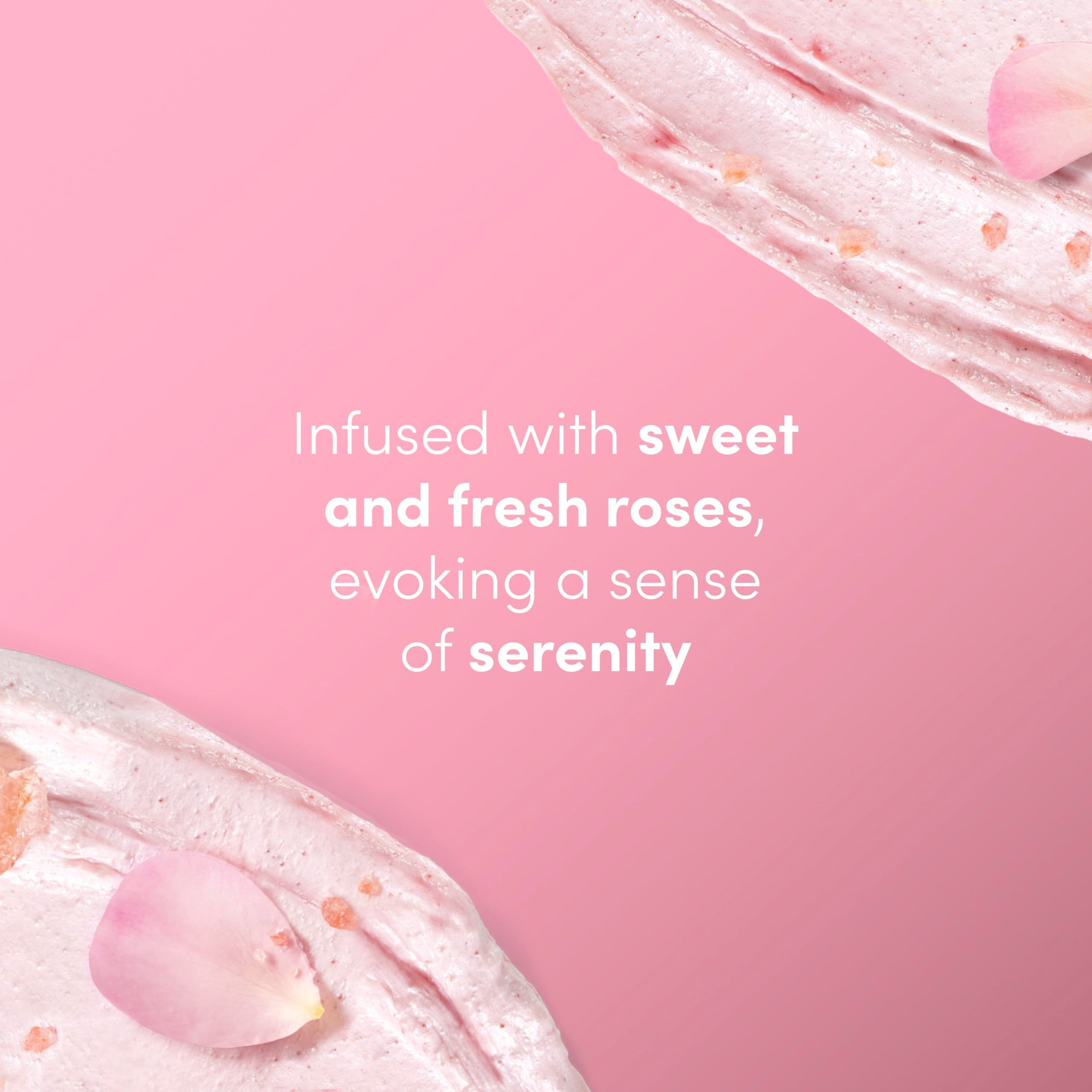 Dove moisture rich exfoliating polish set displaying himalayan salt and rose oil jar.