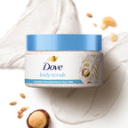 Side profile of Dove body scrub containers