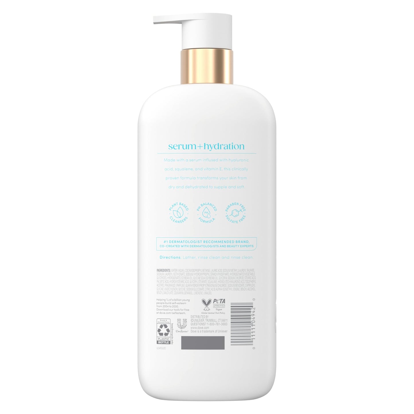 Dove body wash with 6% hyaluronic acid serum bottle