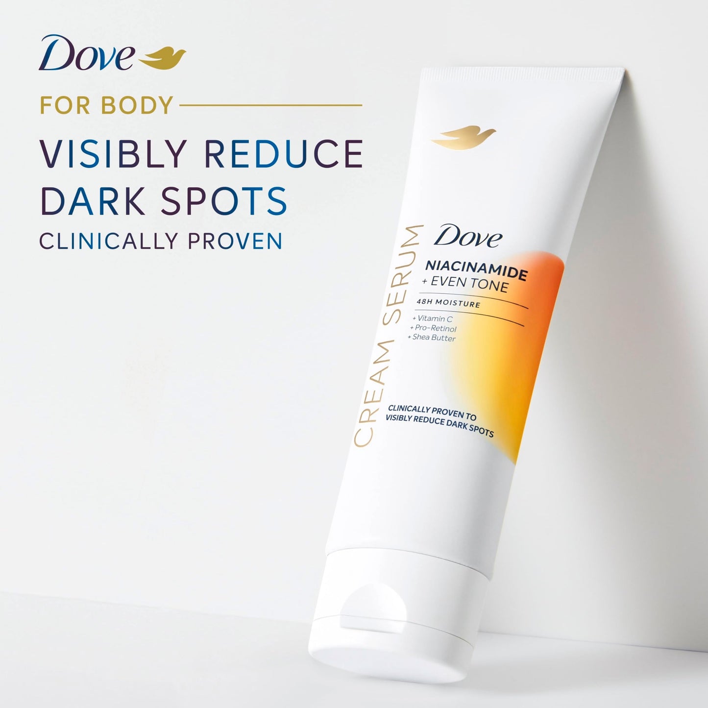 Side view of Dove 8 Ounce tube with Niacinamide and Vitamin C