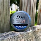 Dove Men Care Ultra Hydra Cream travel-friendly size comparison display