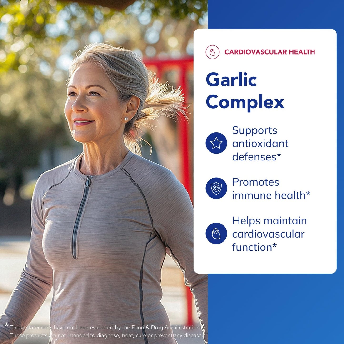 Hypoallergenic garlic extract capsules bottle close up showing supplement facts and serving size instructions