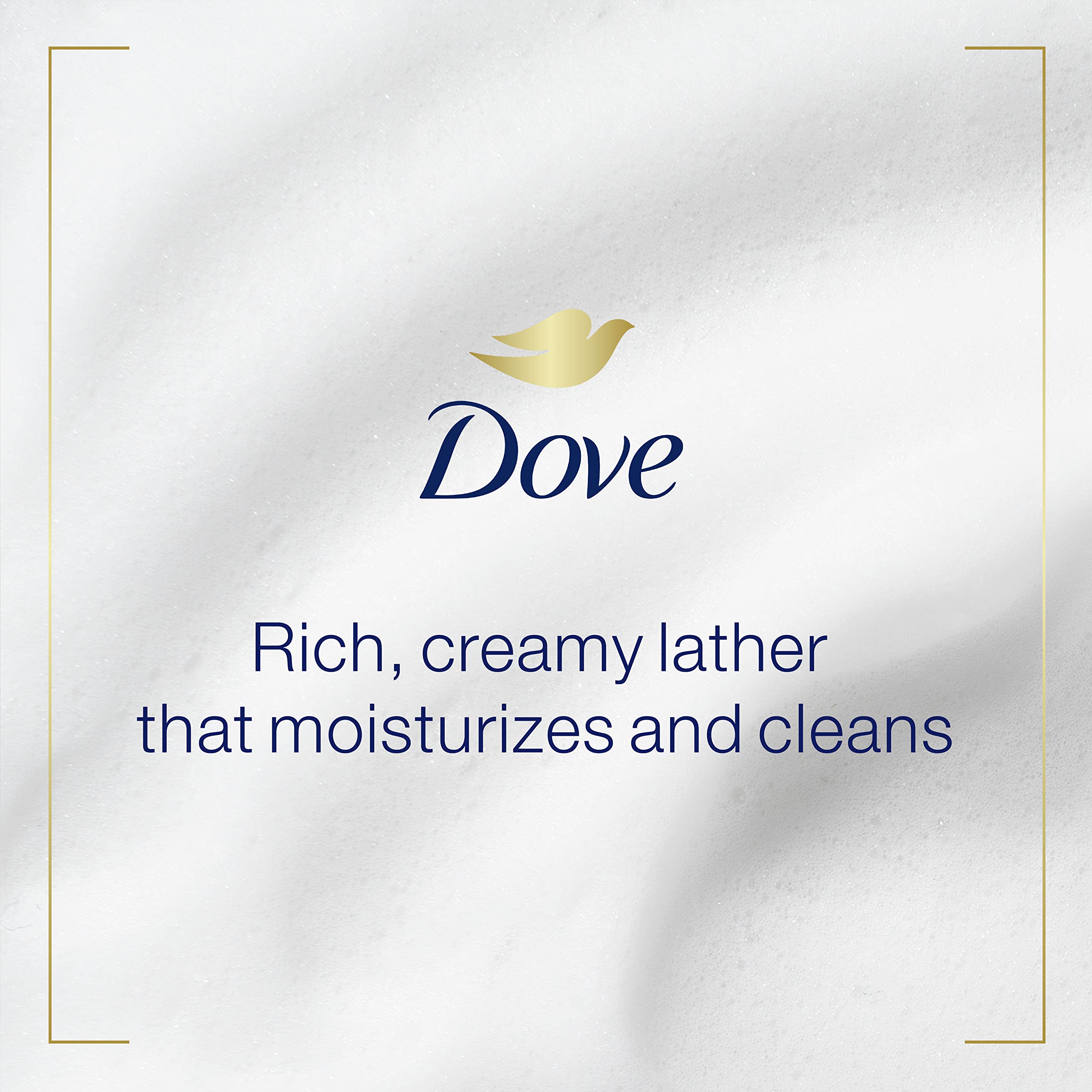 Dove deep moisture hand soap label showing sulfate free and paraben free callouts