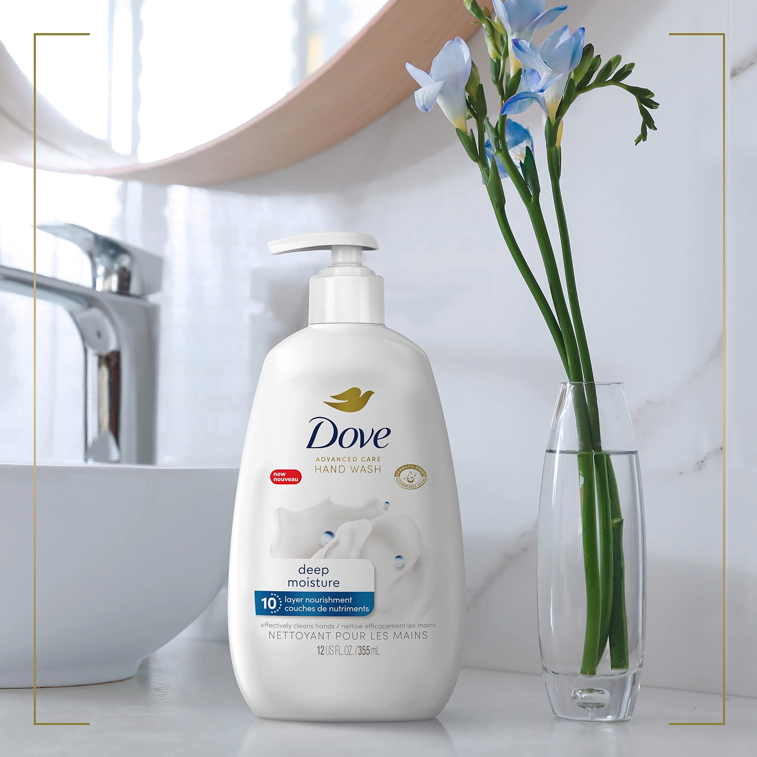 Texture demonstration of Dove deep moisture hand cleanser