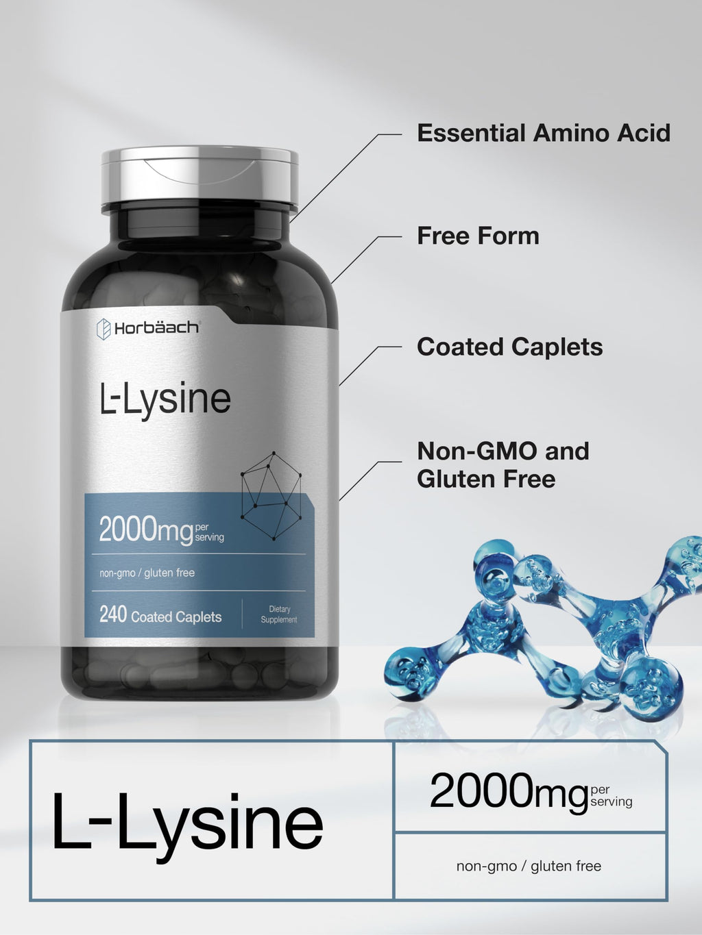 Horbäach free-form L-Lysine bottle dosage information
