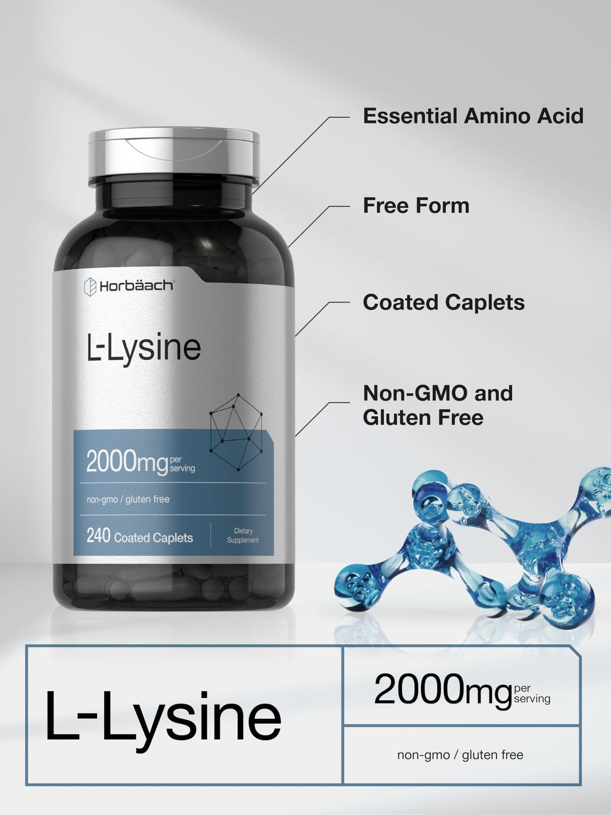 Horbäach free-form L-Lysine bottle dosage information