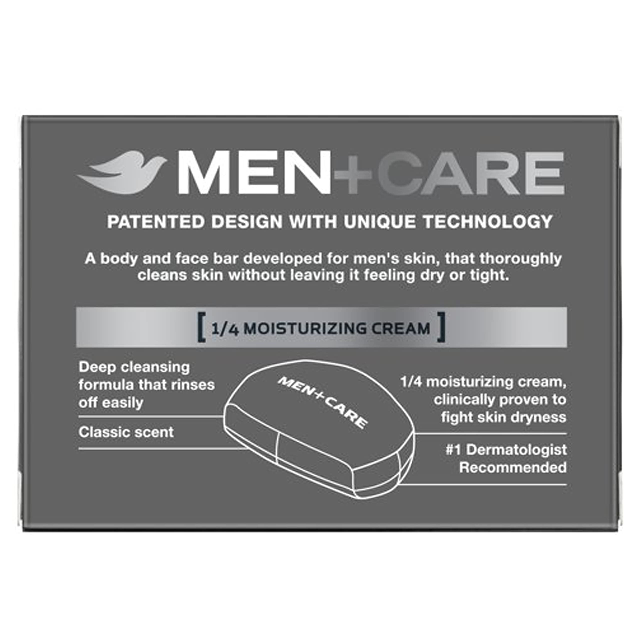 Dove Men Care exfoliating men's soap bar close up showcasing product texture