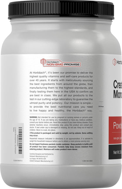 Horbäach Creatine Monohydrate Powder unflavored micronized texture