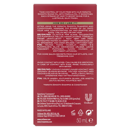 TRESemme hair serum with marula oil for salon smooth finish