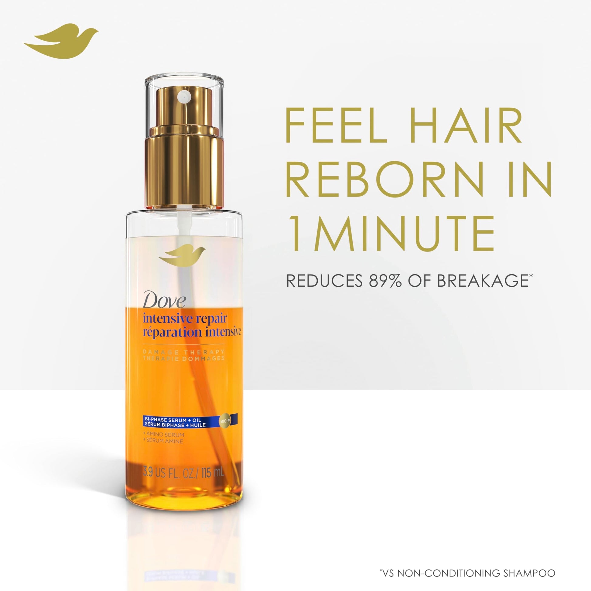 Dove hair serum and oil blend for frizz control application details