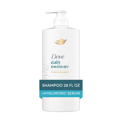 Back label of Dove damage therapy shampoo displaying ingredients and usage directions