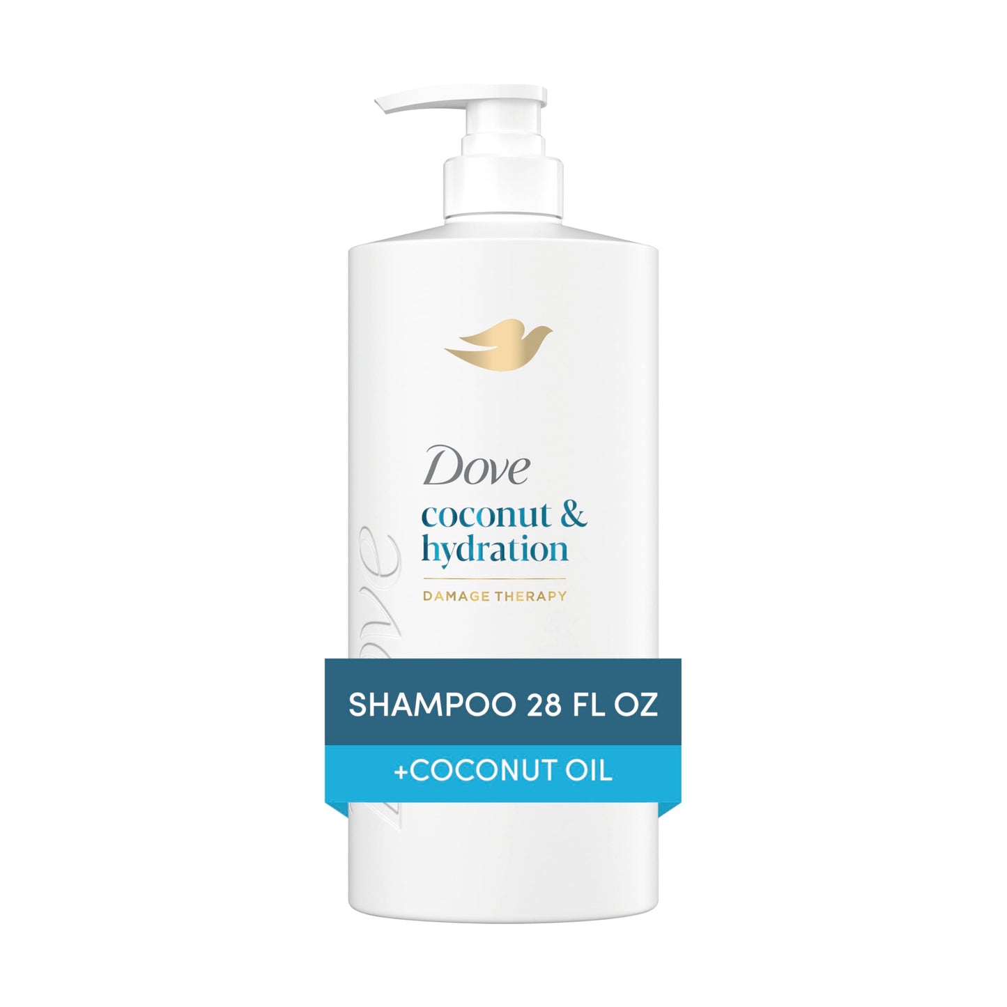 Back label of Dove Coconut Hydration formula showcasing the full ingredient list and instructions.