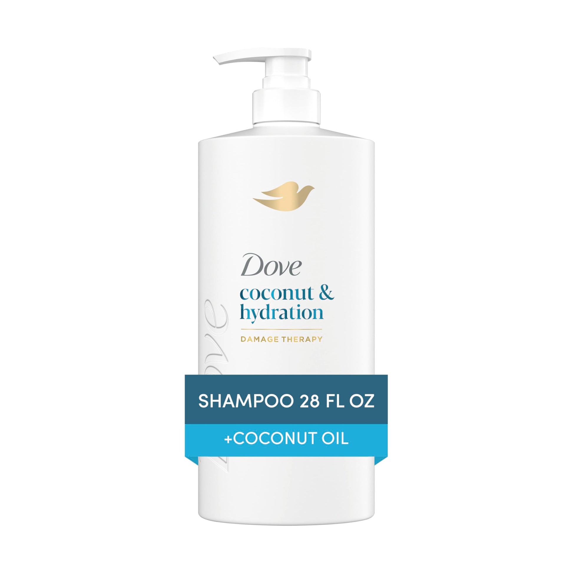 Back label of Dove Coconut Hydration formula showcasing the full ingredient list and instructions.