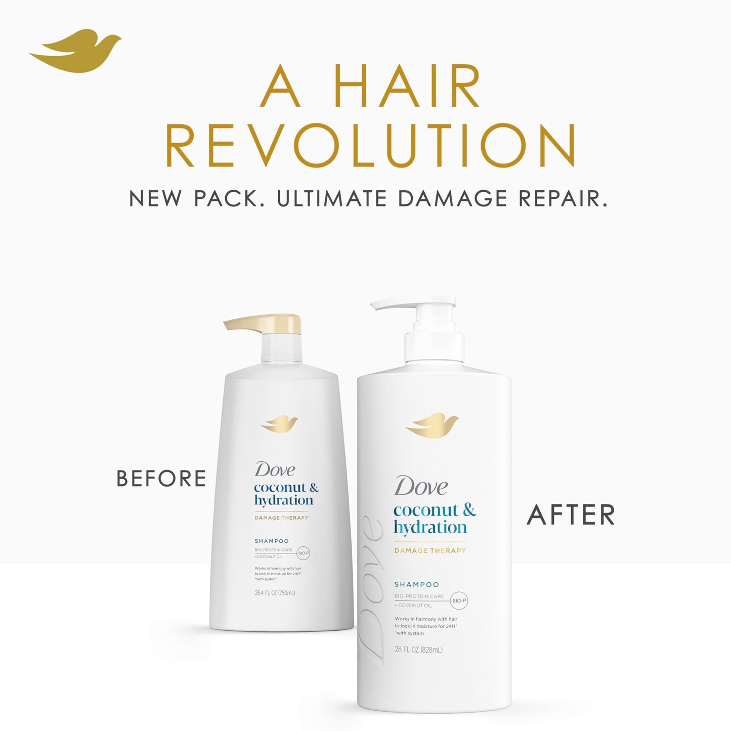 Dove damage therapy coconut shampoo showcasing the authentic imported product texture.