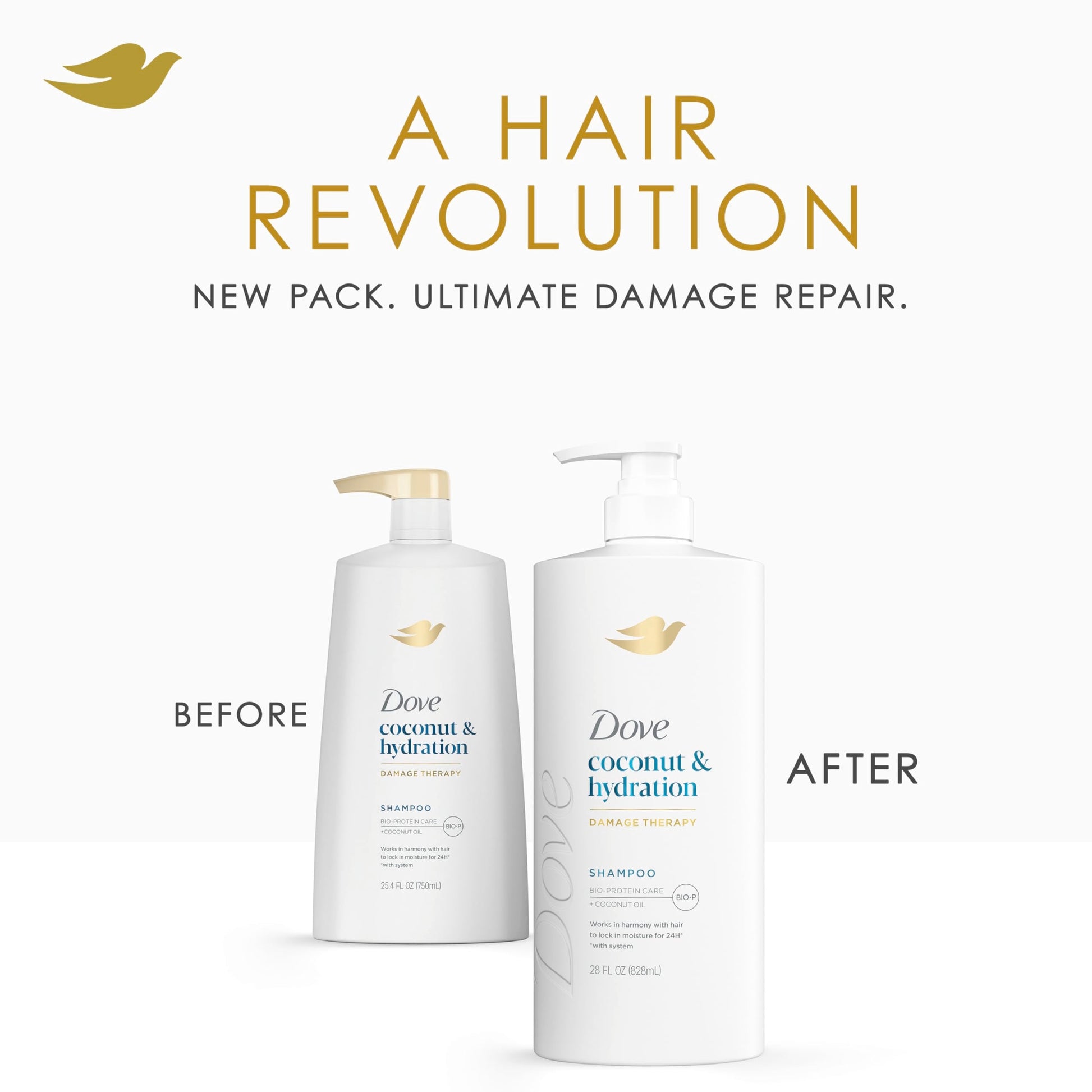 Dove damage therapy coconut shampoo showcasing the authentic imported product texture.