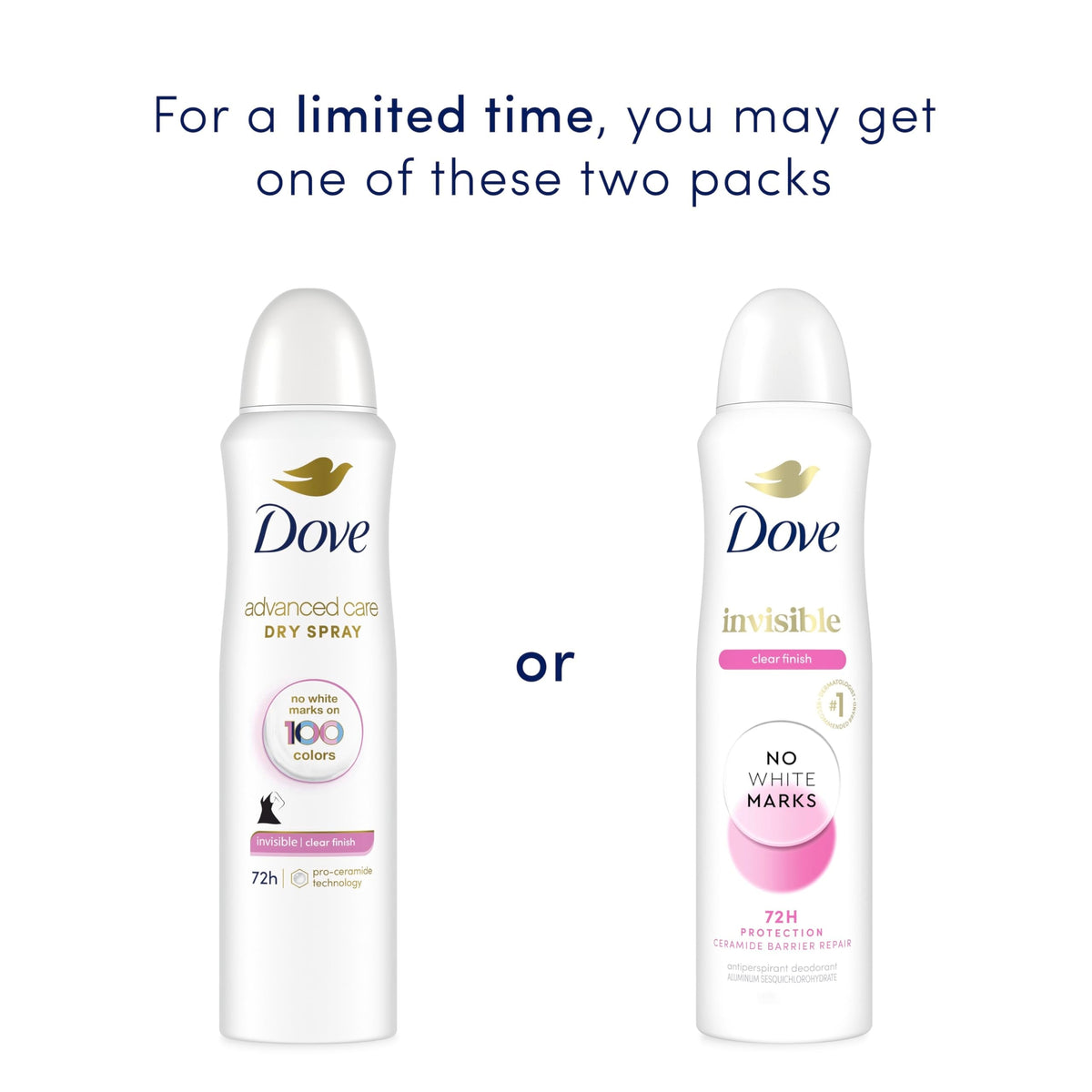 Close up of the spray nozzle on the Dove Advanced Care clear finish deodorant