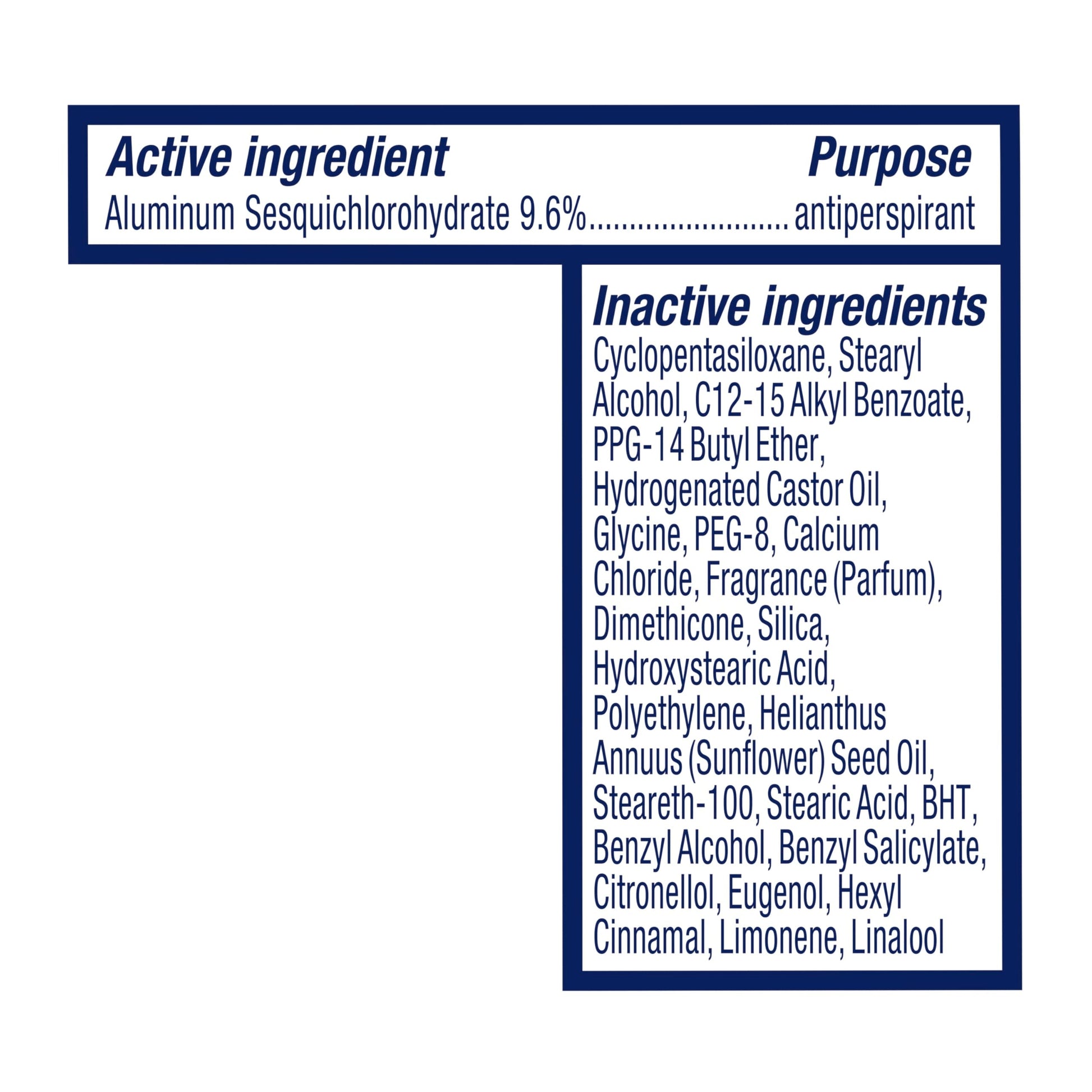 Product packaging demonstration of Dove Advanced Care deodorant illustrating the 100 colors no white marks feature