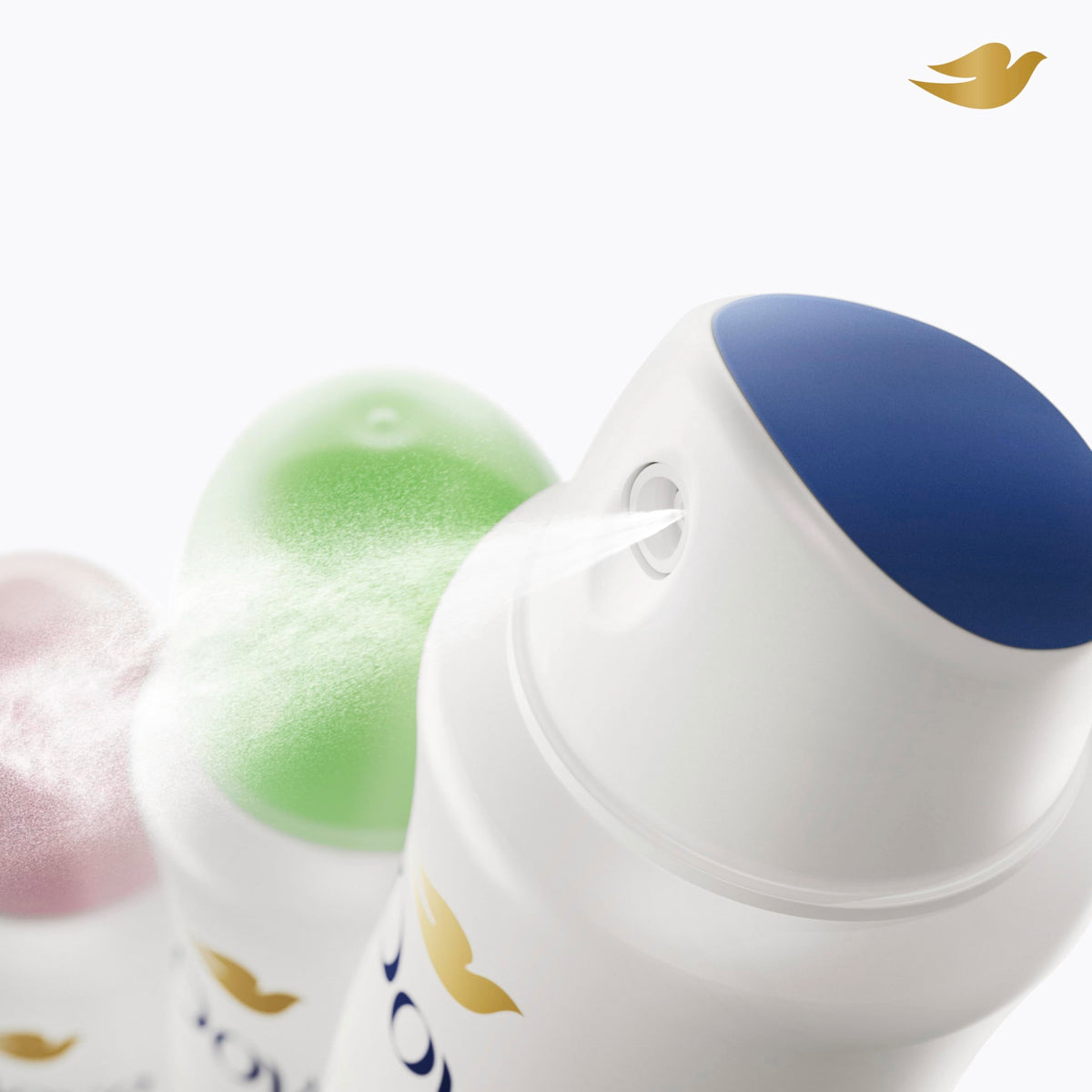 Top view of the protective cap on the Dove invisible dry spray for women