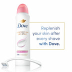 Side profile of Dove advanced care 3.8 ounce dry spray container