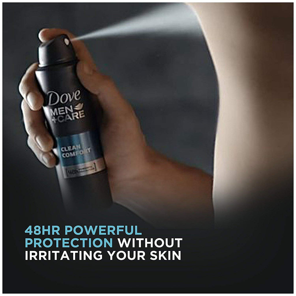 Dove Men+Care clean comfort deodorant packaging layout