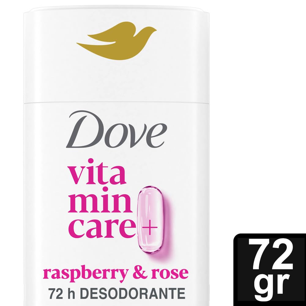 Dove Raspberry And Rose deodorant packaging and label details