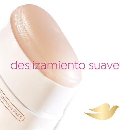 Texture demonstration of Dove VitaminCare+ clear deodorant stick