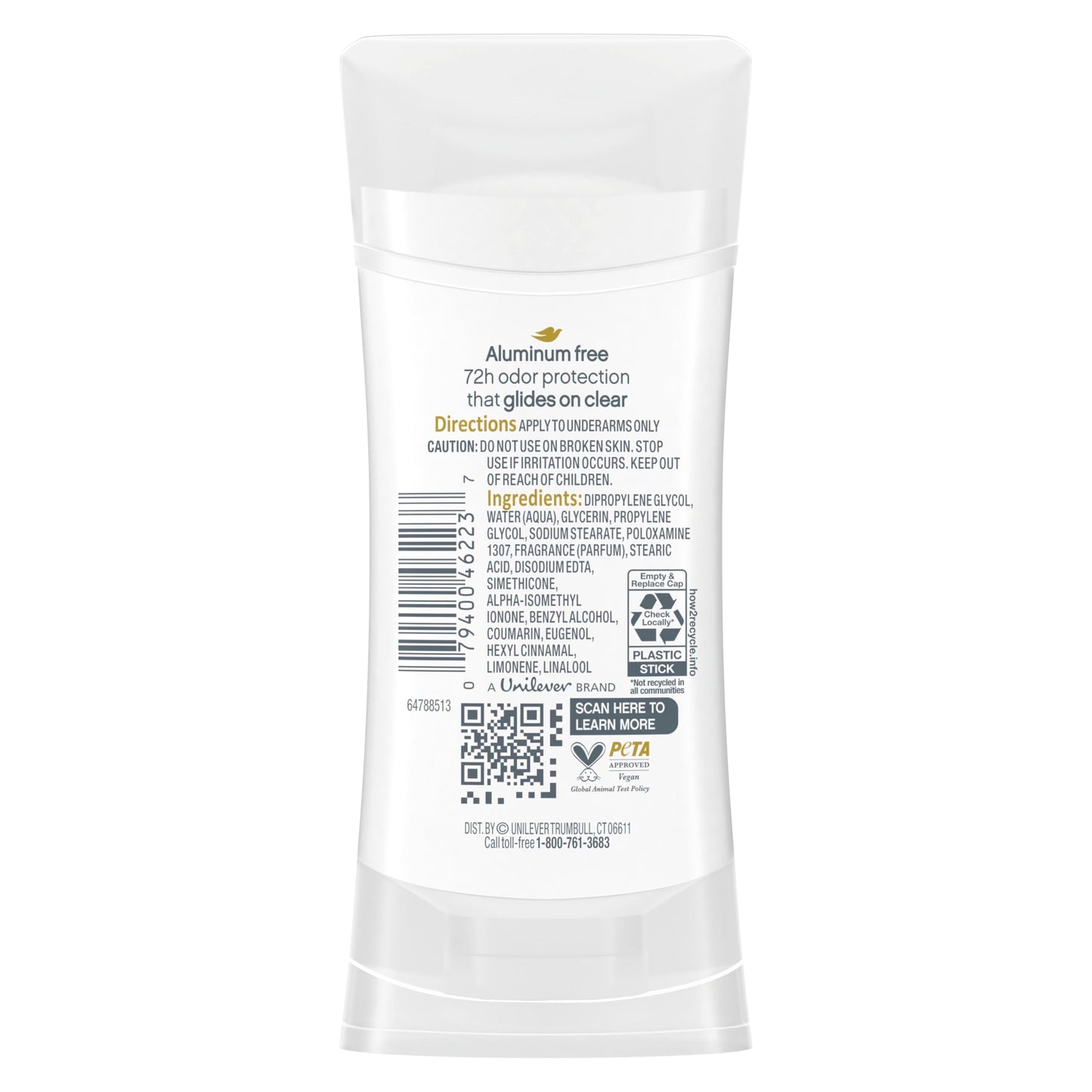 Dove coconut and pink jasmine deodorant three pack setup