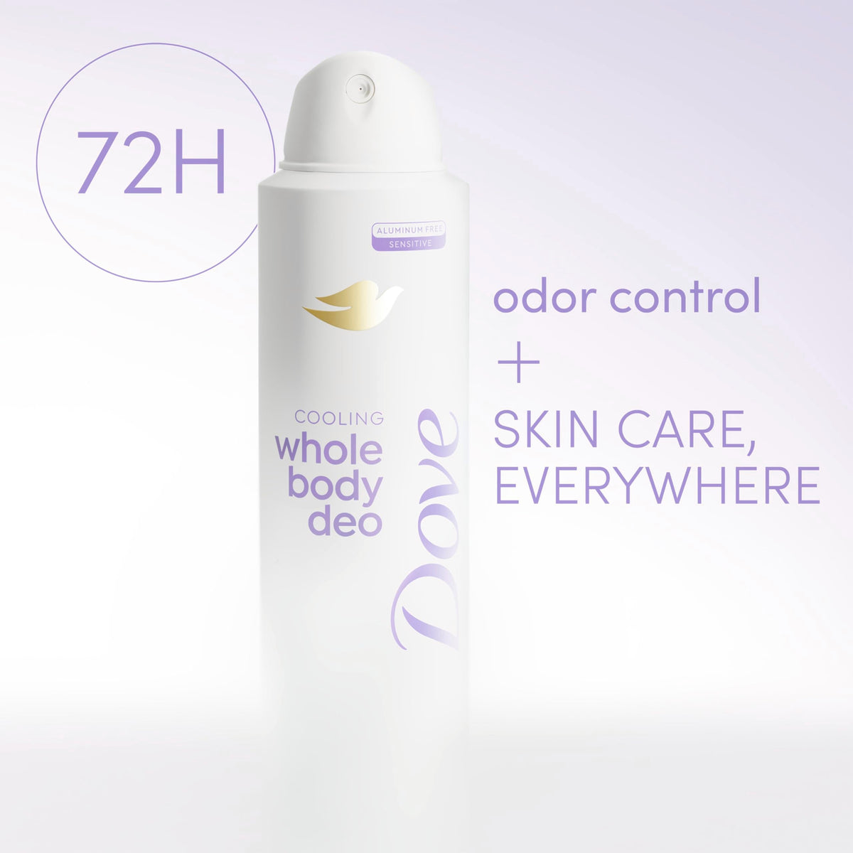 Dove aluminum free deodorant spray bottle side profile