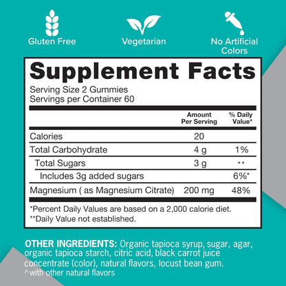 Qunol minerals premium high absorption magnesium citrate gummies for healthy nerve function.