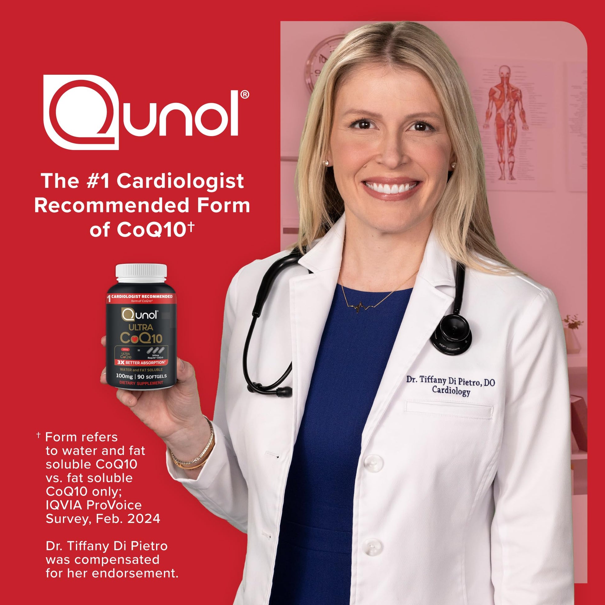 Qunol heart health and cellular energy support supplement nutritional facts side panel