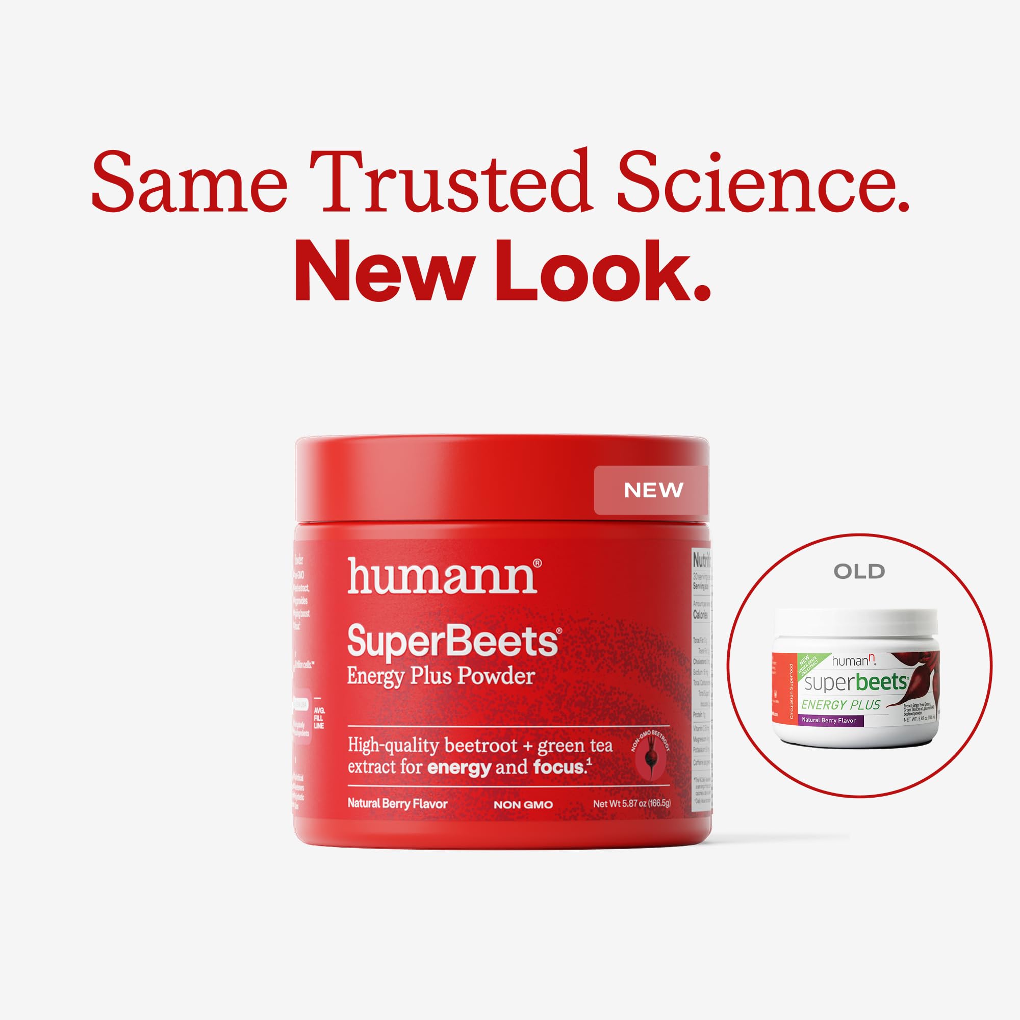 Humann SuperBeets Energy Plus powder texture and ingredients label