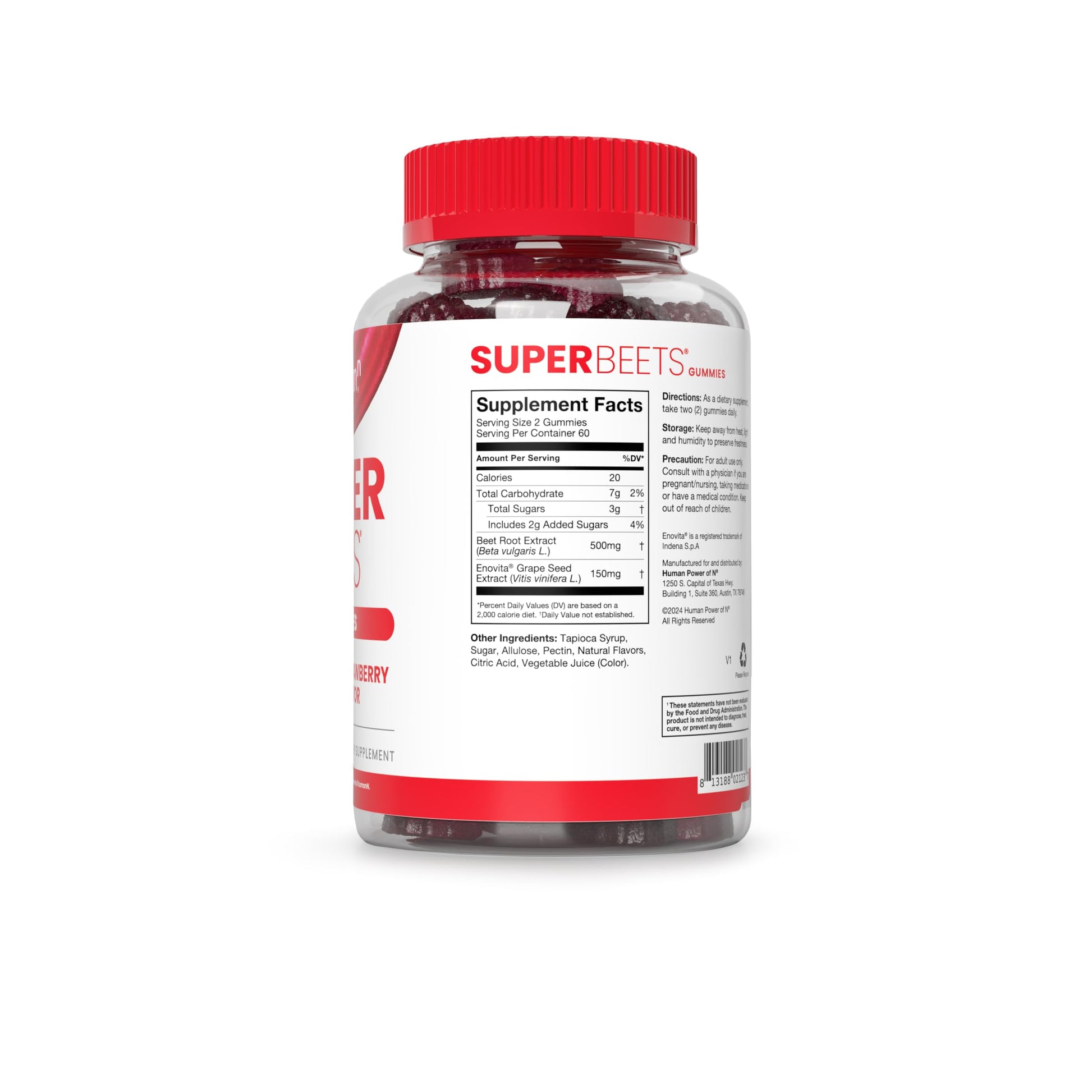 HumanN SuperBeets strawberry flavored heart health supplement packaging