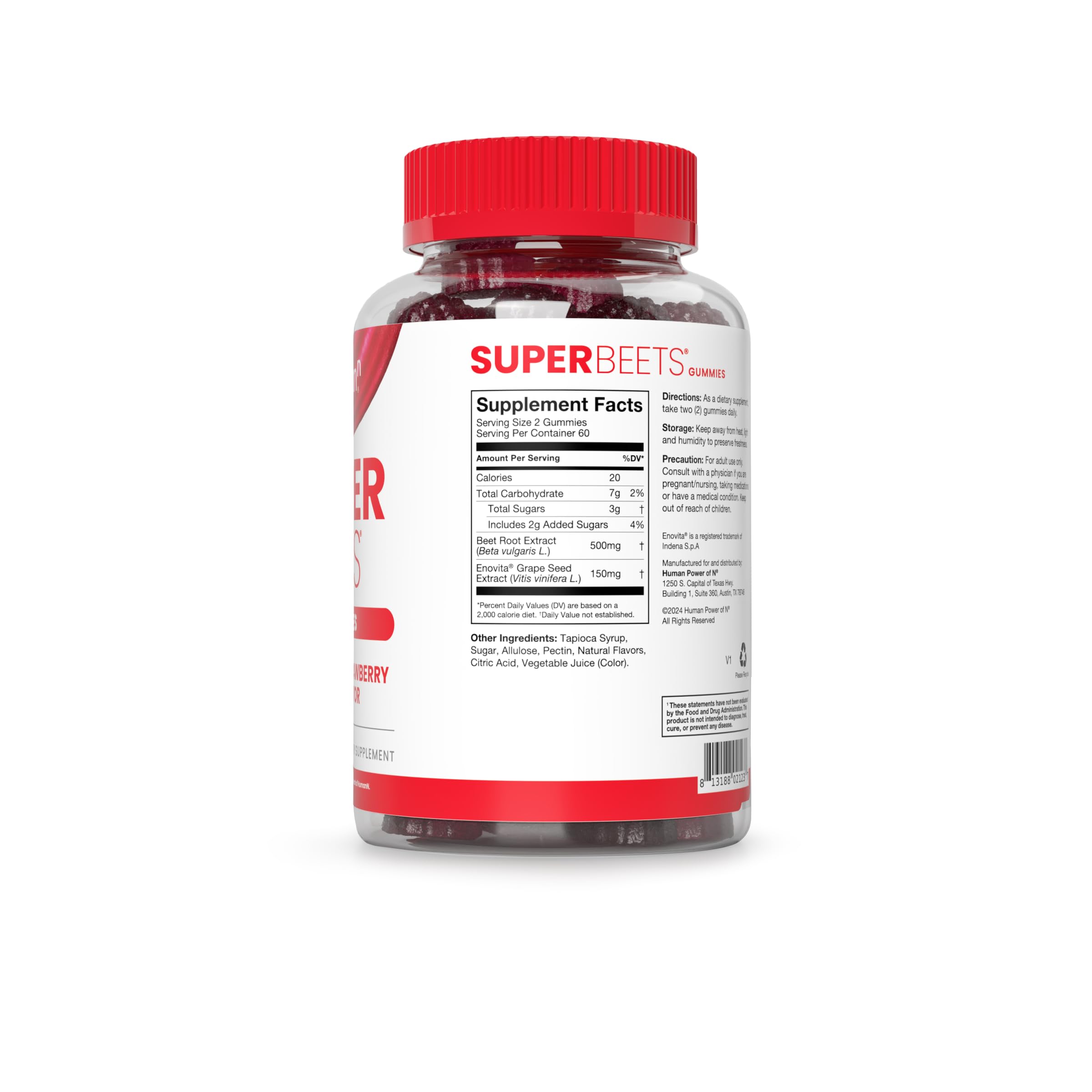 HumanN SuperBeets strawberry flavored heart health supplement packaging