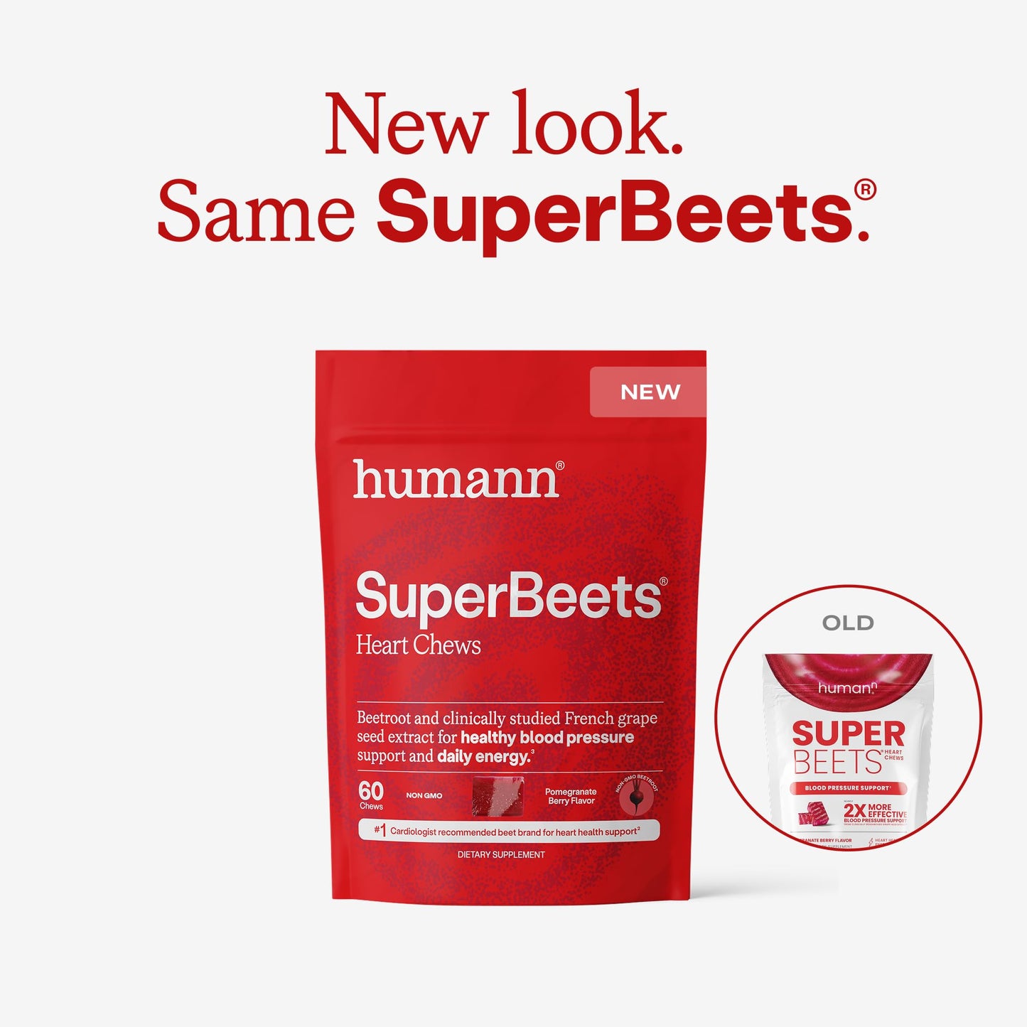 HumanN SuperBeets individually wrapped heart chews