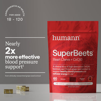 HumanN SuperBeets Heart Chews supplement facts label