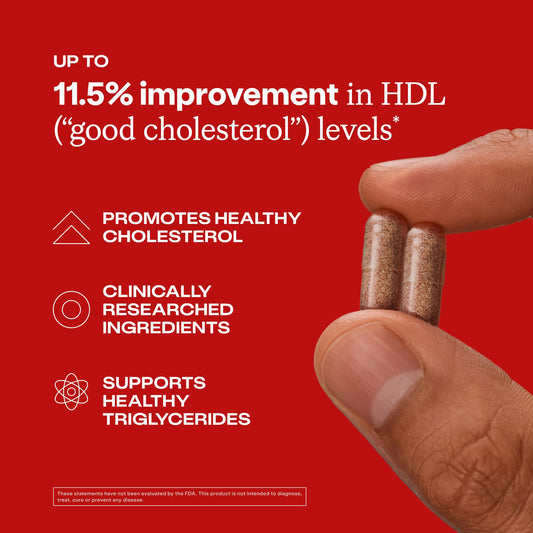 HumanN Cholesterol Health supplement bottle showing aged black garlic and citrus bergamot ingredients