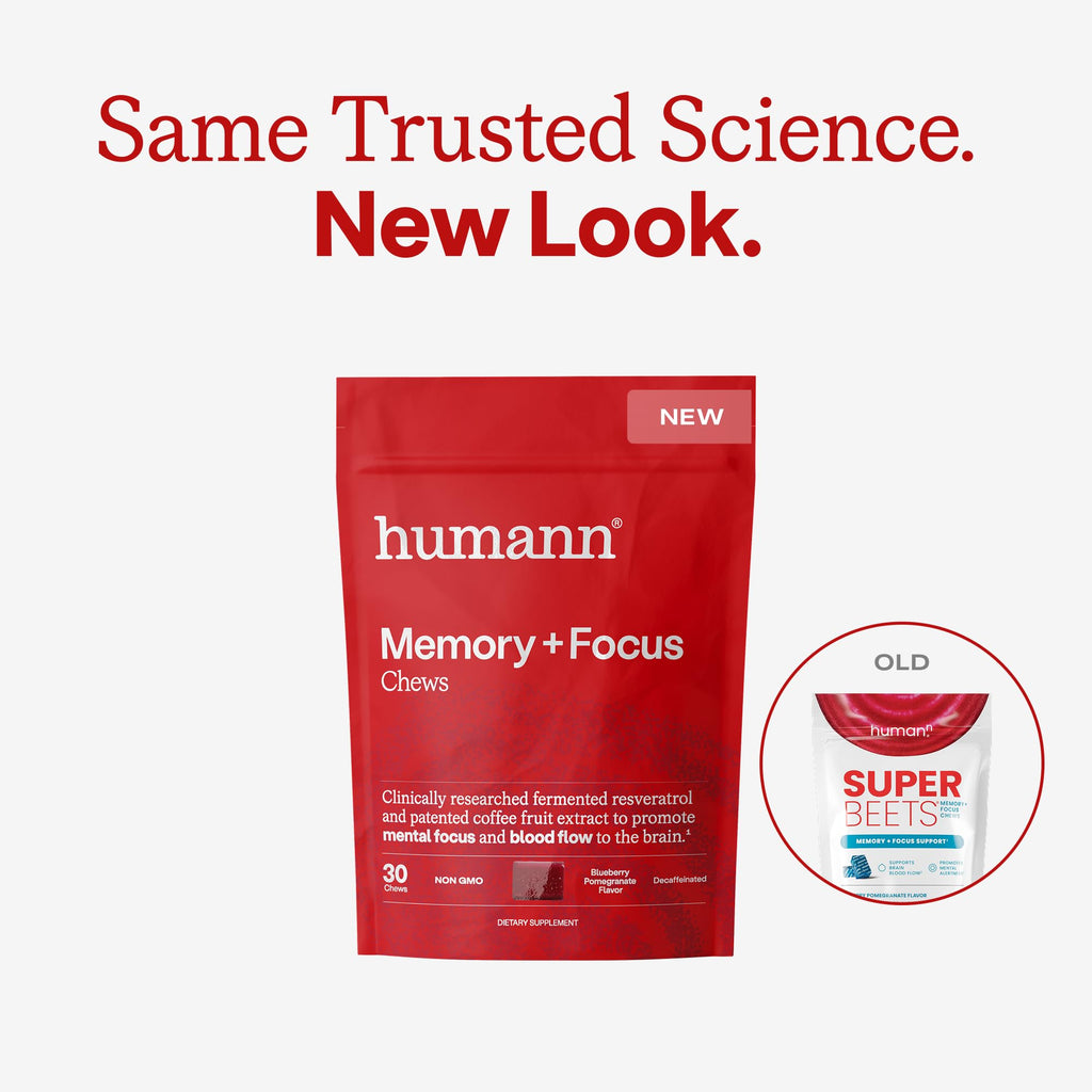 Humann Superbeets cognitive supplement pouch nutritional facts label